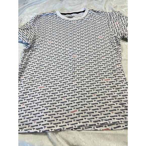 Paradise Short Sleeve Shirt white, black and pink EUC Size XL - Picture 3 of 6